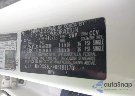 2024 Kia Niro Plug-In Hybrid Ex from USA, damaged, VIN KNDCS3LF4R5183170